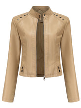Load image into Gallery viewer, Cool Girl Coat Long Sleeve PU Leather Motorcycle Jacket