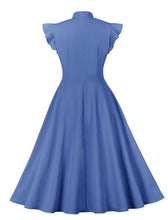 Load image into Gallery viewer, Yellow Ruffles Butterfly Sleeve 1950S Vintage Dress