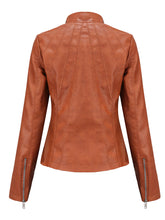 Load image into Gallery viewer, 3 Color Long Sleeve PU Leather Motorcycle Jacket