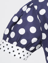 Load image into Gallery viewer, Navy Polka Dots Bowknot Swing Vintage 1950S Dress