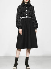 Load image into Gallery viewer, Black Big Bowknot  Diamond Lattice Pearl 1950S Coat
