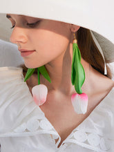Load image into Gallery viewer, Women's Tulip Flower Long Simulation Flower Holiday Earrings