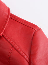 Load image into Gallery viewer, Black Weave Long Sleeve PU Leather Motorcycle Jacket