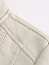 Load image into Gallery viewer, Light Green Long Sleeve PU Leather Motorcycle Jacket