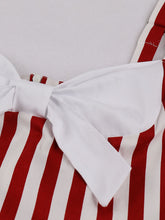 Load image into Gallery viewer, 1950S Spaghetti Strap Pocket Dress With Red and White Vertical Stripe
