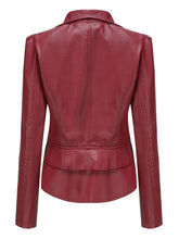 Load image into Gallery viewer, Cool Girl Coat Long Sleeve PU Leather Motorcycle Jacket With Detachable Hem