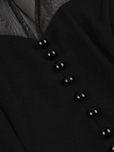 Load image into Gallery viewer, Purple Stand Ruffles Collar Semi-Sheer Sleeveless 1950S Vintage Dress