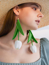 Load image into Gallery viewer, Women's Tulip Flower Long Simulation Flower Holiday Earrings