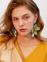 Load image into Gallery viewer, Sweet Green Floral Vintage Oversized Holiday Earrings