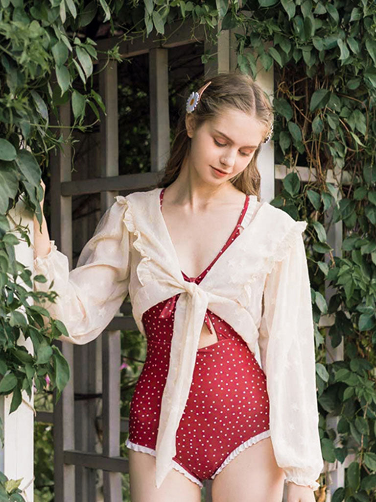lace polka dot top
