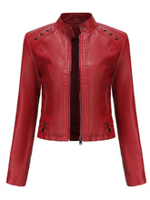 Load image into Gallery viewer, Cool Girl Coat Long Sleeve PU Leather Motorcycle Jacket