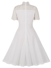 Load image into Gallery viewer, White Queen Collar Lace Semi-Sheer 1950S Vintage Dress With Pockets