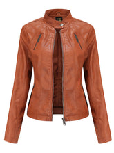 Load image into Gallery viewer, 3 Color Long Sleeve PU Leather Motorcycle Jacket