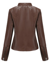 Load image into Gallery viewer, 5 Color Long Sleeve PU Leather Motorcycle Jacket