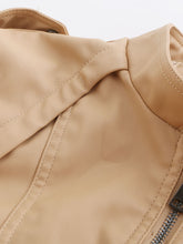 Load image into Gallery viewer, Brown Long Sleeve PU Leather Soft Jacket For Women