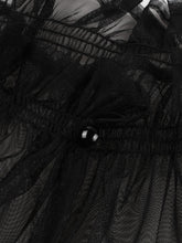 Load image into Gallery viewer, Purple Stand Ruffles Collar Semi-Sheer Sleeveless 1950S Vintage Dress