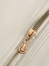 Load image into Gallery viewer, Light Green Long Sleeve PU Leather Motorcycle Jacket