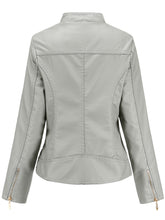 Load image into Gallery viewer, Soft Coat Long Sleeve PU Leather Motorcycle Jacket For Women