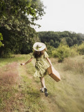 Load image into Gallery viewer, Green Daisy Puff Sleeve Smocking Chiffon 1950S Vintage Dress