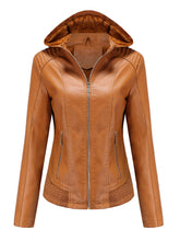 Load image into Gallery viewer, Street Winter Outfits Long Sleeve PU Leather With faux fur lined Warm Jacket For Women
