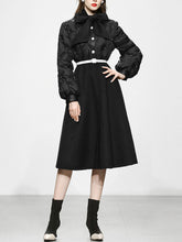 Load image into Gallery viewer, Black Big Bowknot  Diamond Lattice Pearl 1950S Coat