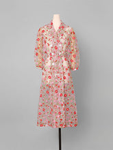 Load image into Gallery viewer, Women's Coat Flower Embroidered Lace Sheer Vintage Coat With Belt