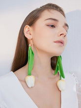 Load image into Gallery viewer, Women's Tulip Flower Long Simulation Flower Holiday Earrings