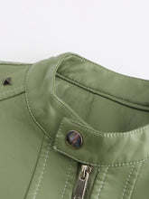 Load image into Gallery viewer, Rivet Long Sleeve PU Leather Motorcycle Jacket