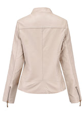 Load image into Gallery viewer, Soft Coat Long Sleeve PU Leather Motorcycle Jacket For Women