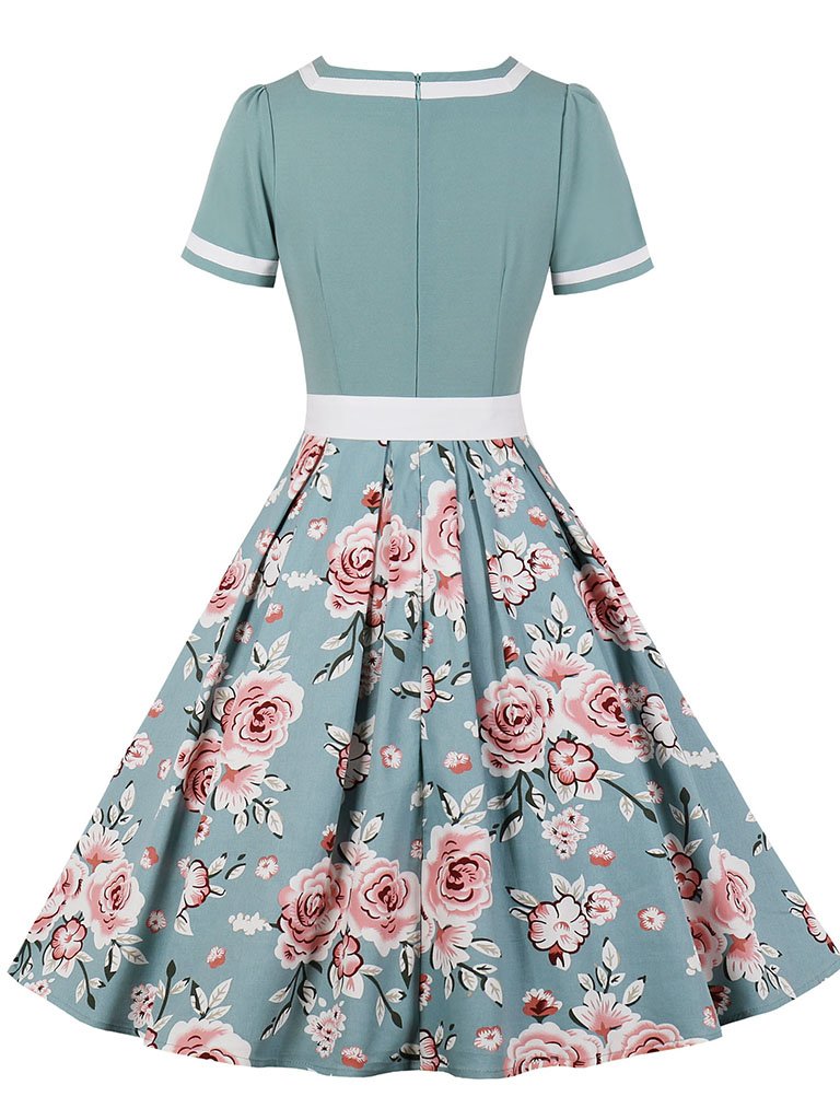 Sweet Heart Collar 1950S Vintage Floral Swing Dress – Jolly Vintage