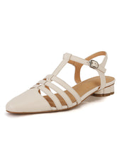Load image into Gallery viewer, Women&#39;s Flats Sandals Round Toe Hollow Belt Leather Vintage Shoes