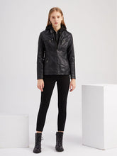 Load image into Gallery viewer, Winter‘s Coat Long Sleeve PU Leather With faux fur lined Warm Hooded Jacket For Women