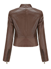 Load image into Gallery viewer, Cool Girl Coat Long Sleeve PU Leather Motorcycle Jacket