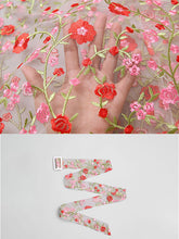 Load image into Gallery viewer, Women's Coat Flower Embroidered Lace Sheer Vintage Coat With Belt