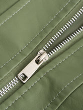 Load image into Gallery viewer, Rivet Long Sleeve PU Leather Motorcycle Jacket