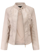 Load image into Gallery viewer, Soft Coat Long Sleeve PU Leather Motorcycle Jacket For Women