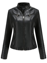 Load image into Gallery viewer, 5 Color Long Sleeve PU Leather Motorcycle Jacket