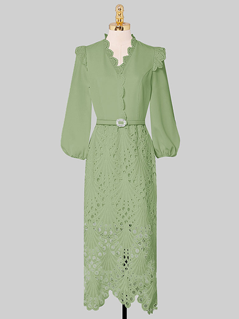 green emerald velvet dress Green V Neck 3/4 Sleeve Lace 1960S Dress – Jolly Vintage