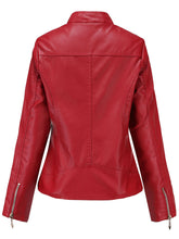 Load image into Gallery viewer, Soft Coat Long Sleeve PU Leather Motorcycle Jacket For Women