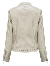 Load image into Gallery viewer, Rivet Long Sleeve PU Leather Motorcycle Jacket