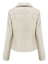 Load image into Gallery viewer, Black Weave Long Sleeve PU Leather Motorcycle Jacket