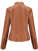 Load image into Gallery viewer, 5 Color Long Sleeve PU Leather Motorcycle Jacket
