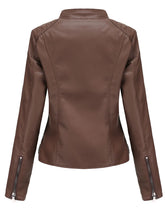 Load image into Gallery viewer, 6 Color Long Sleeve PU Leather Motorcycle Jacket