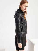 Load image into Gallery viewer, Winter‘s Coat Long Sleeve PU Leather With faux fur lined Warm Jacket For Women
