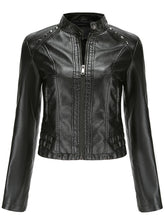 Load image into Gallery viewer, Cool Girl Coat Long Sleeve PU Leather Motorcycle Jacket