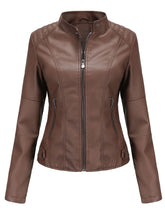 Load image into Gallery viewer, 6 Color Long Sleeve PU Leather Motorcycle Jacket