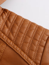 Load image into Gallery viewer, Street Winter Outfits Long Sleeve PU Leather With faux fur lined Warm Jacket For Women