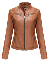 Load image into Gallery viewer, 5 Color Long Sleeve PU Leather Motorcycle Jacket