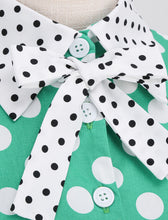 Load image into Gallery viewer, Navy Polka Dots Bowknot Swing Vintage 1950S Dress