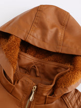 Load image into Gallery viewer, Street Winter Outfits Long Sleeve PU Leather With faux fur lined Warm Jacket For Women